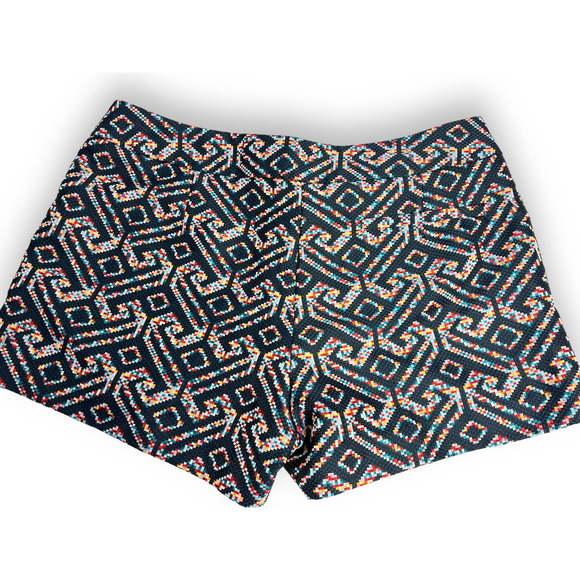 Trina Turk Corbin Flat Front Shorts | Sz 4, Multi Navy Jacquard - Picture 13 of 13